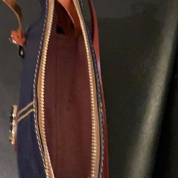 Dooney & Bourke Blue and Brown Leather Clutch - Picture 4 of 11
